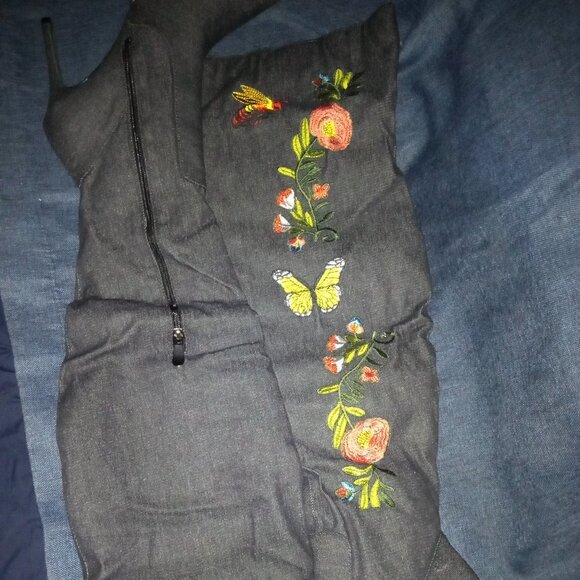 " BUTTERFLY DENIM DREAMS " Black Denim with Embroidery ( BRAND NEW !! ) - Picture 7 of 7